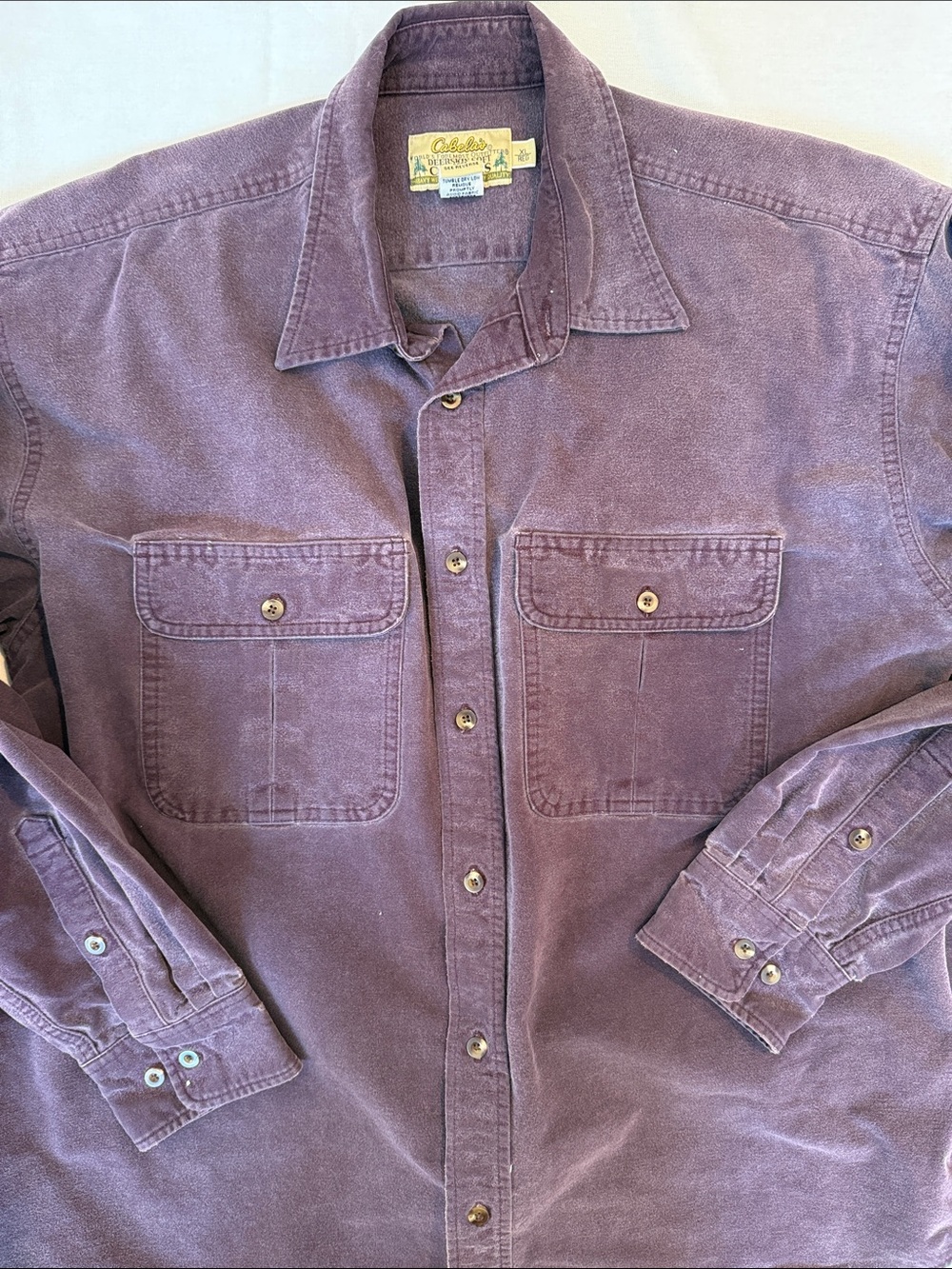 90s Vintage Cabela's Deerskin Soft Chamois Shirt Purple XL